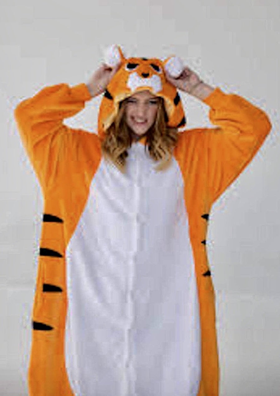 Tiger Animal Onesie Pajamas For Adults Unisex Plush One-Piece