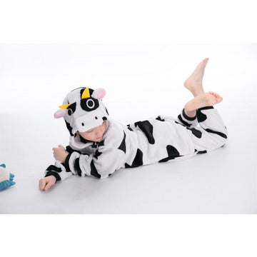Cow Animal Onesie Pajama For Kids Unisex Sleepwear Plush One-Piece