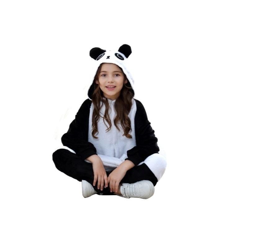 Animal Onesie Pajamas For Kids Unisex Sleepwear Plush One-Piece (Panda)