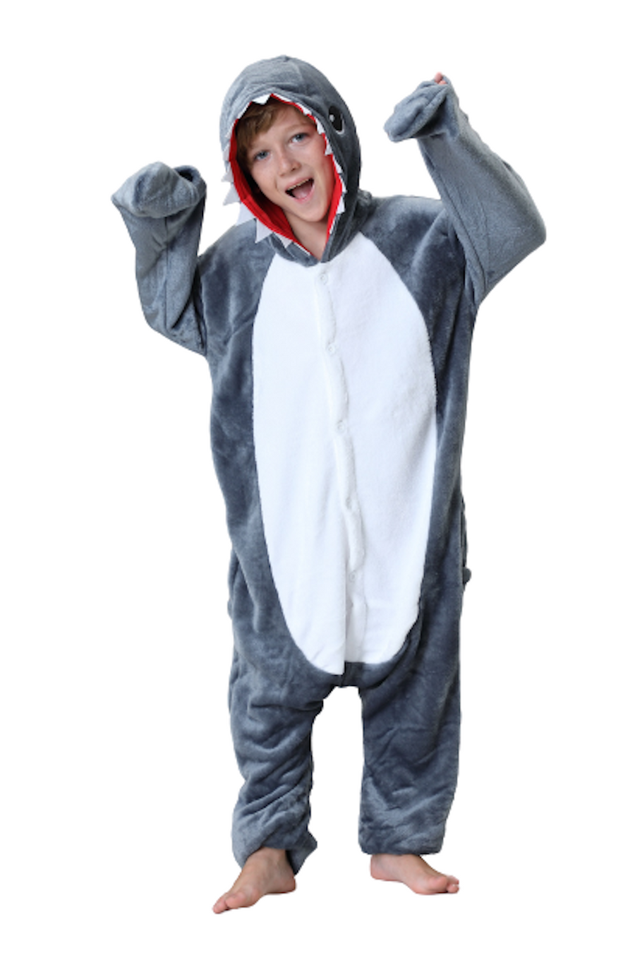 shark onesie for kids costumer for girls boys pajama sleepwear jammies halloween sharkie cosplay kigirumi silver lilly sazac 