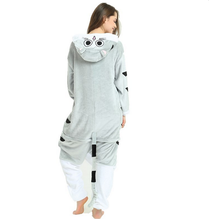 Animal Pajama Onesie For Adult Unisex Plush One Piece (CAT)