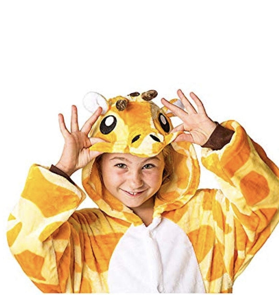 Animal Onesie Pajamas For Kids Unisex Sleepwear Plush One-Piece (Giraffe)