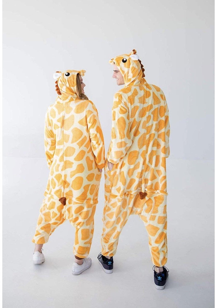 Animal Onesie Pajamas for Adult Unisex Cosplay Costume Plush One Piece (Giraffe )