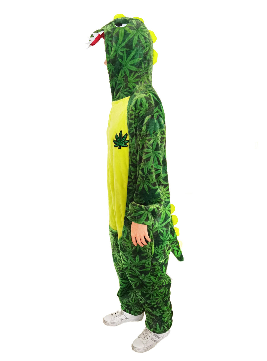 Animal Onesie Pajamas for Adult Unisex Cosplay Costume Plush One Piece (Stoner Dino)