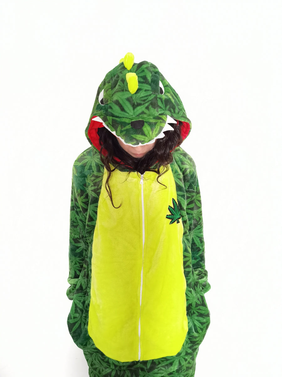 Animal Onesie Pajamas for Adult Unisex Cosplay Costume Plush One Piece (Stoner Dino)