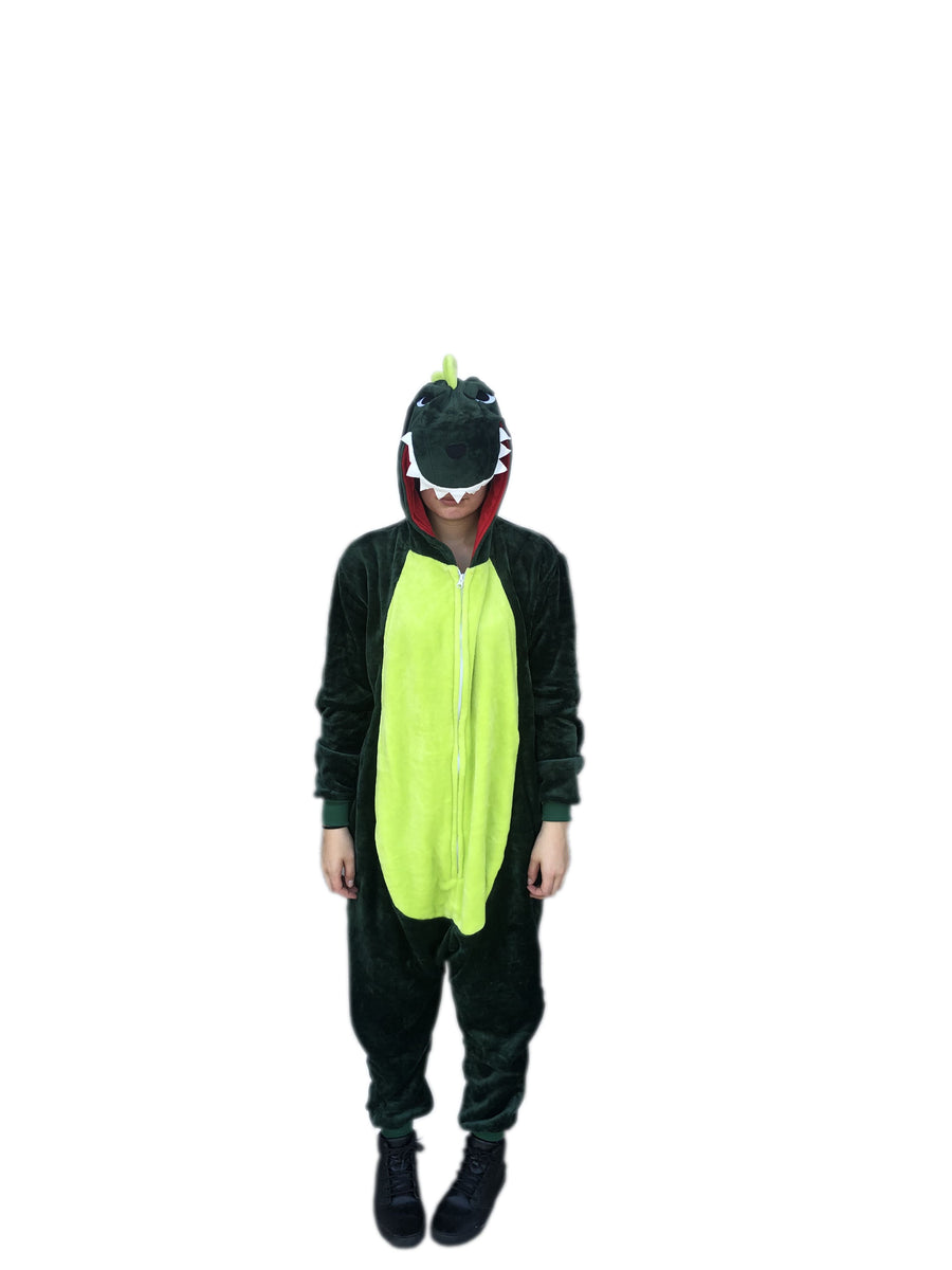 Animal Onesie Pajamas for Adult Unisex Cosplay Costume Plush One Piece (Dinosaur)