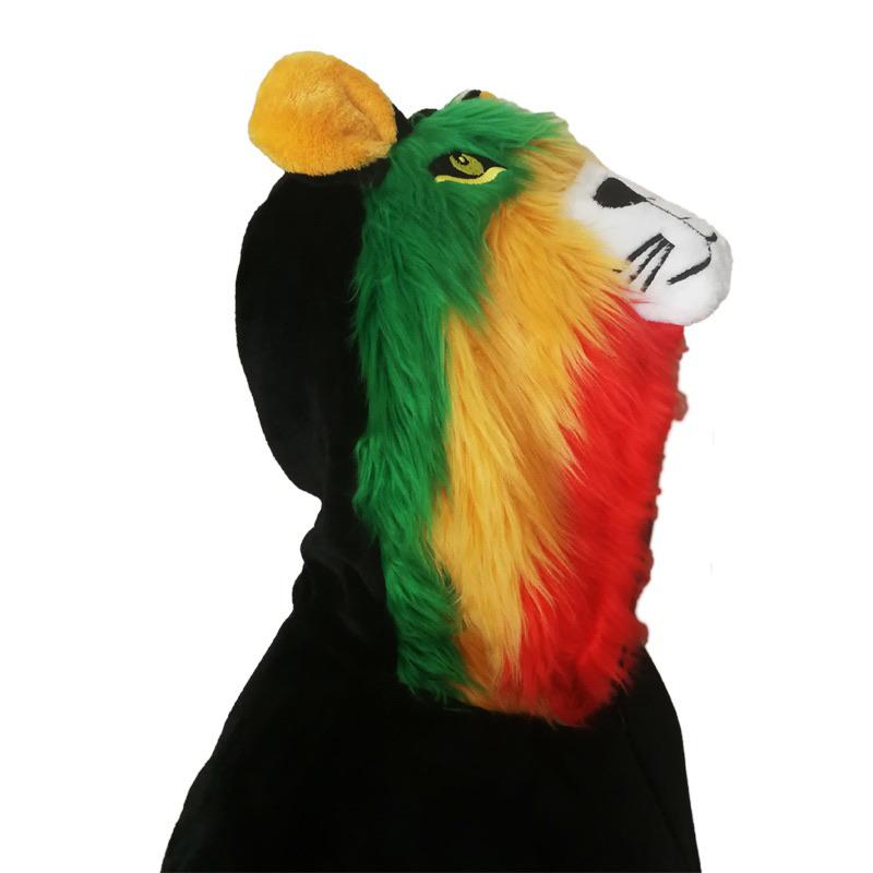 Rasta Lion Animal Onesie Pajamas for Adult Unisex Cosplay Costume Plush One Piece