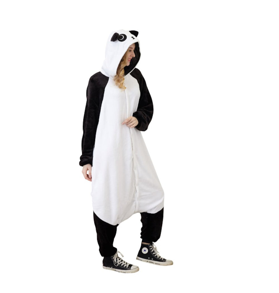 Animal Onesie Pajamas for Adult Unisex Cosplay Costume Plush One Piece (Panda)